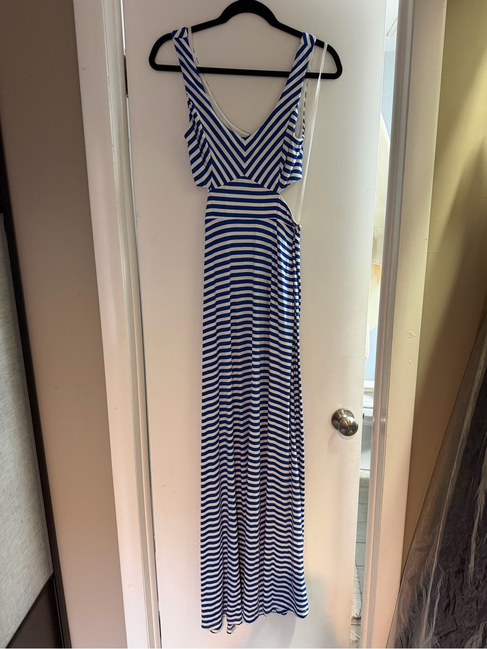 Ark & Co Blue and White Striped Sleeveless Maxi Dress
